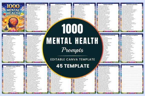 Download 1000 Mental Health Prompts KDP Interiors - Premium Resources